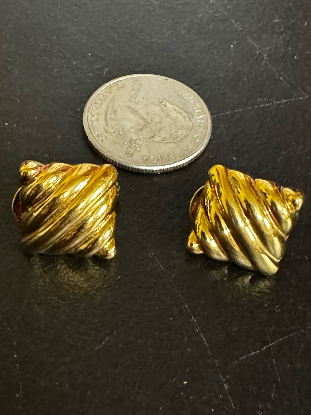 Gold-Tone Twisted Square Clip-On Earrings